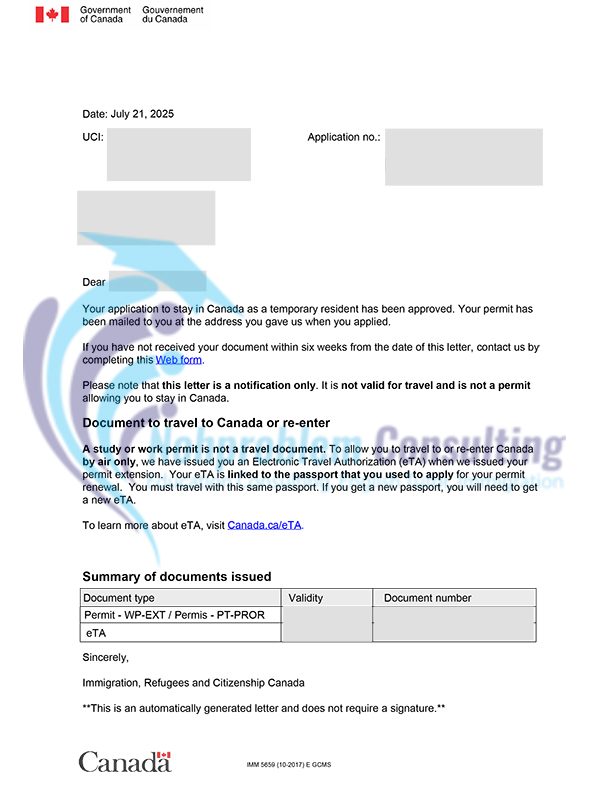 Approval document for this case