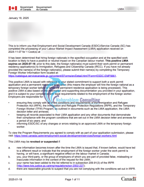 Approval document for this case