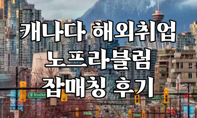 캐나다 해외취업 사무직 잡매칭 취업 후기