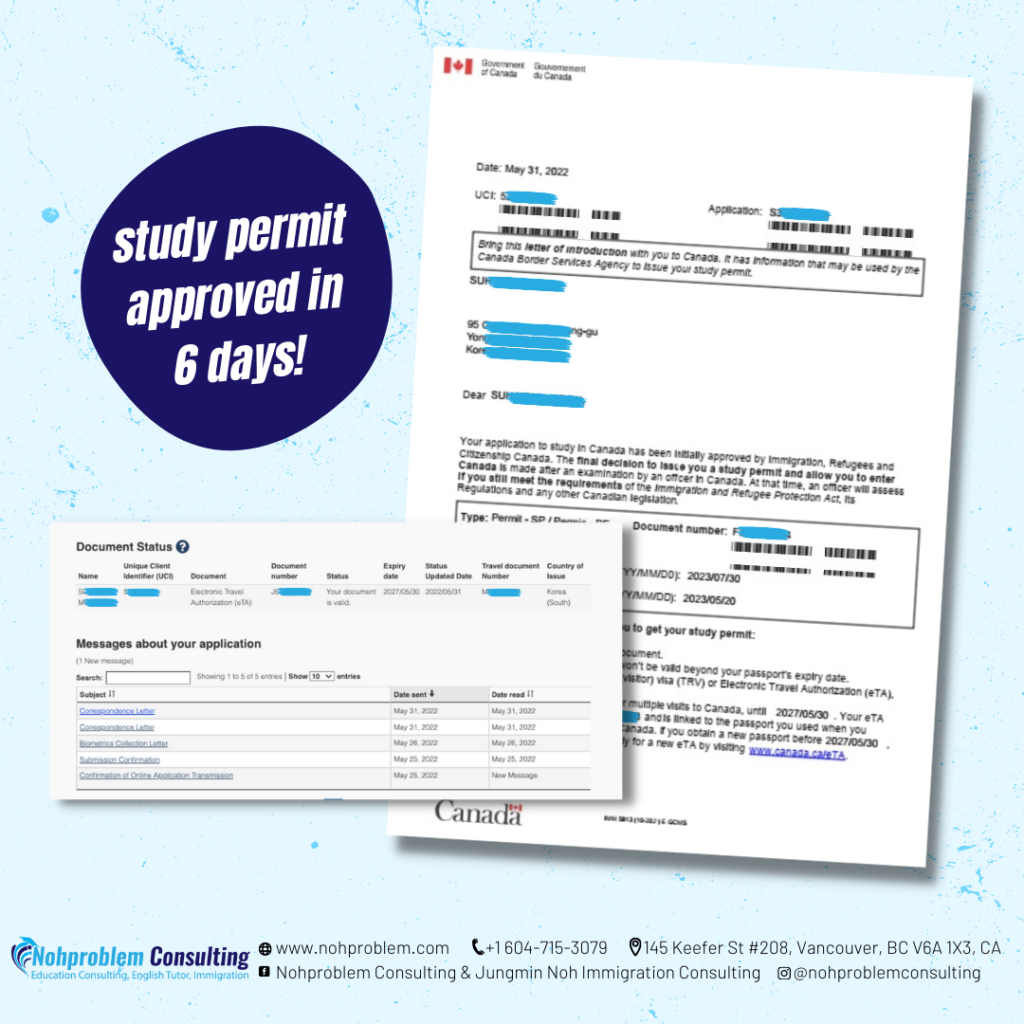 Another client got her STUDY PERMIT APPROVED in just 6 days!